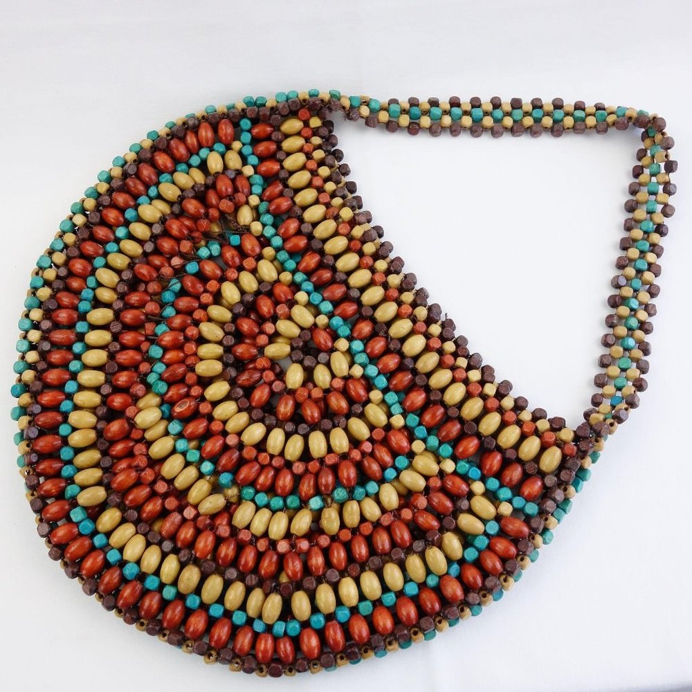 Handcrafted Multi Colored Beaded Purse Tote